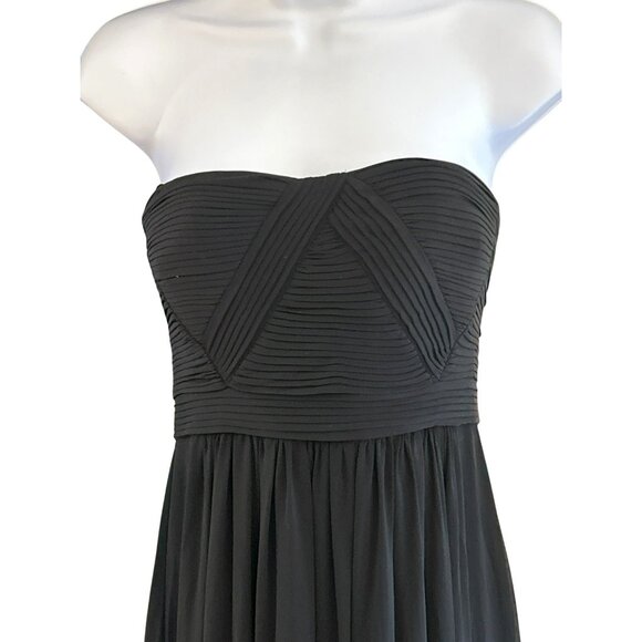 BCBGMAXAZRIA Strapless Black Pleated Long Maxi Dress Small Prom Special event - Picture 3 of 7